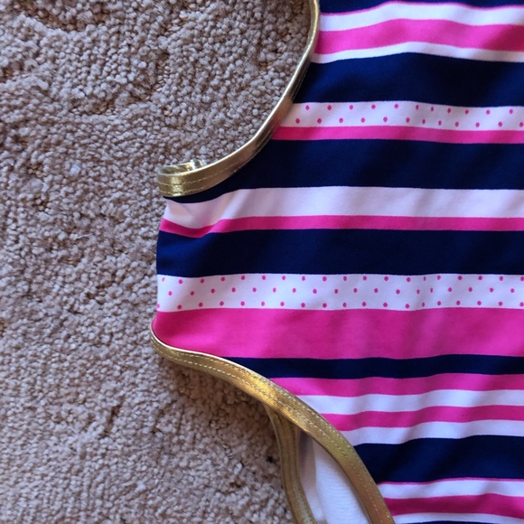 Kids cutout one piece striped bathing suit - Picture 2 of 7
